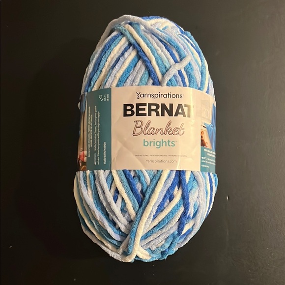 Bernat Blanket Brights Yarn - Blue and White - Picture 1 of 3